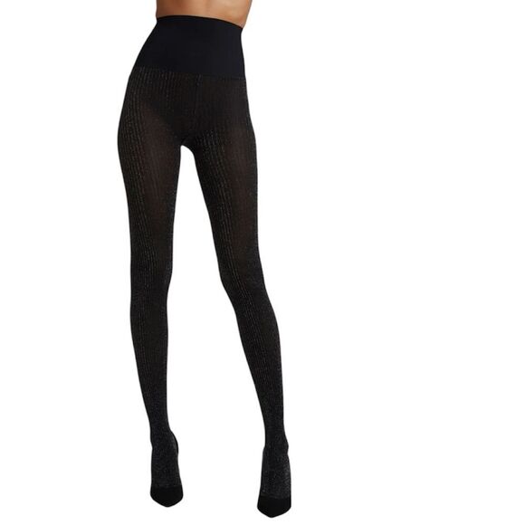 Commando The Sparkle Rib Semi Opaque Tights, Black, Size Small, NWT - Picture 2 of 8